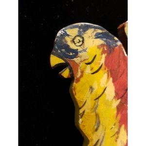 Vintage Unsigned Hand Painted Parrot Pin